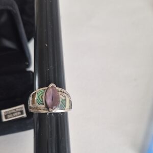Elegant Silver and Purple Women's Ring